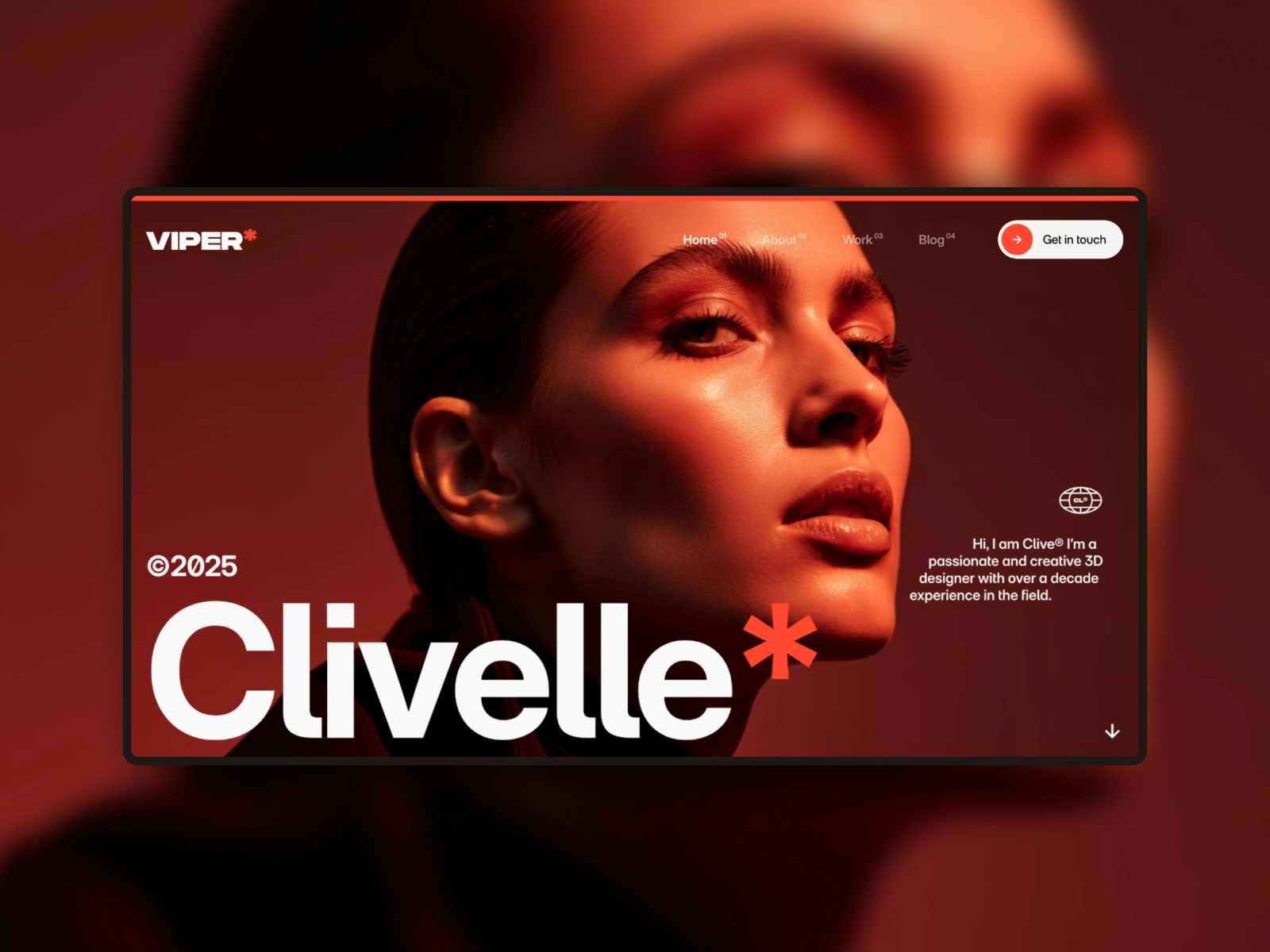 Web design displayed on device
